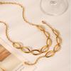 Euro-American light luxury geometric oval necklace, exaggerated niche design, high-end titanium steel bracelet