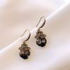 Light Luxury Style Black Micro Inlay French Retro Personalized Design Sense, Internet Celebrity Temperament Earrings for Women