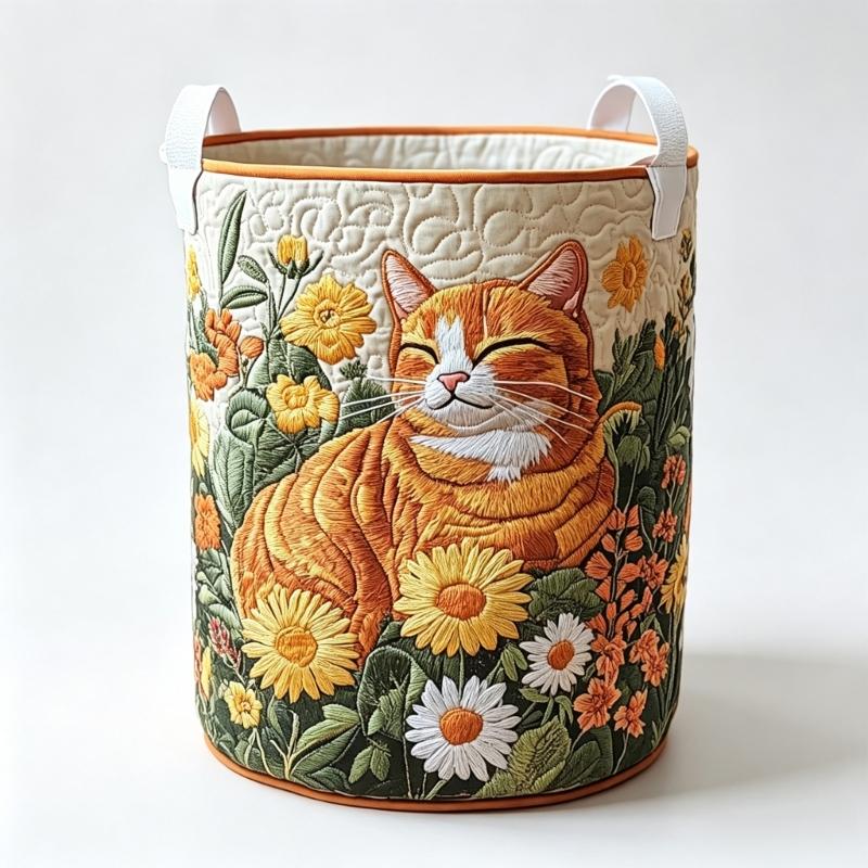 Laundry Basket With Carry Handles, Quilted Polyester Hamper for Clothes, Towels and Everyday Household Storage Needs