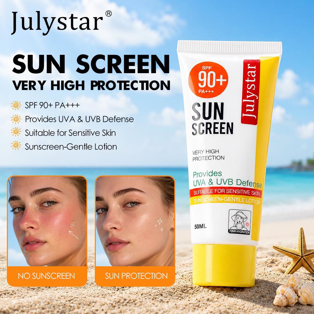 Sun Protection Cream Moisturizing UV Defense Lightweight Sunscreen Lotion Non Sticky Formula for Face Body Beach and Summer Travel
