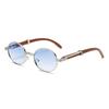 Vintage Oval Sunglasses Men Fashion Retro Metal Rim Gradient Casual Shades Women Trendy Luxury Brand Design Sun Glasses