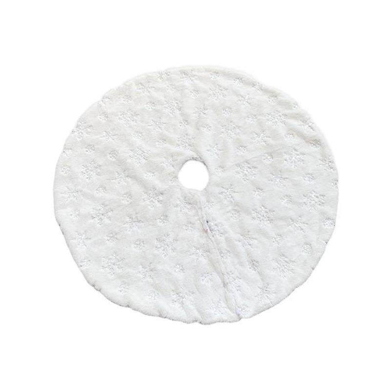 78-122CM Plüsch Weihnachtsbaumrock Weiße Schneeflocken Kunstfell Weihnachtsbaumröcke Basisabdeckung Neujahr Navidad Partydeko Teppich