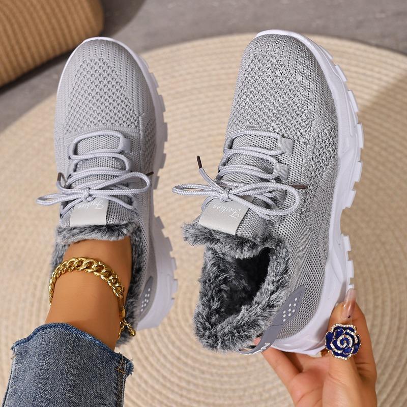 New Women's Athletic Cotton Boots with Fleece Lining Thickened, Slip-Resistant, Versatile Shoes