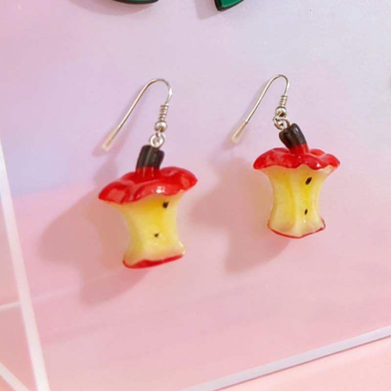 Акриловые серьги-гвоздики с фруктово-овощной тематикой, индивидуальный дизайн, маленькие, свежие, женские, разных стилей