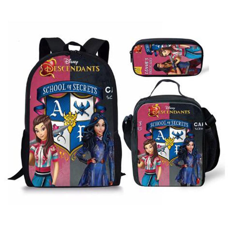 Descendants Laptop Backpack Set With Large Capacity For Students And Daily Use