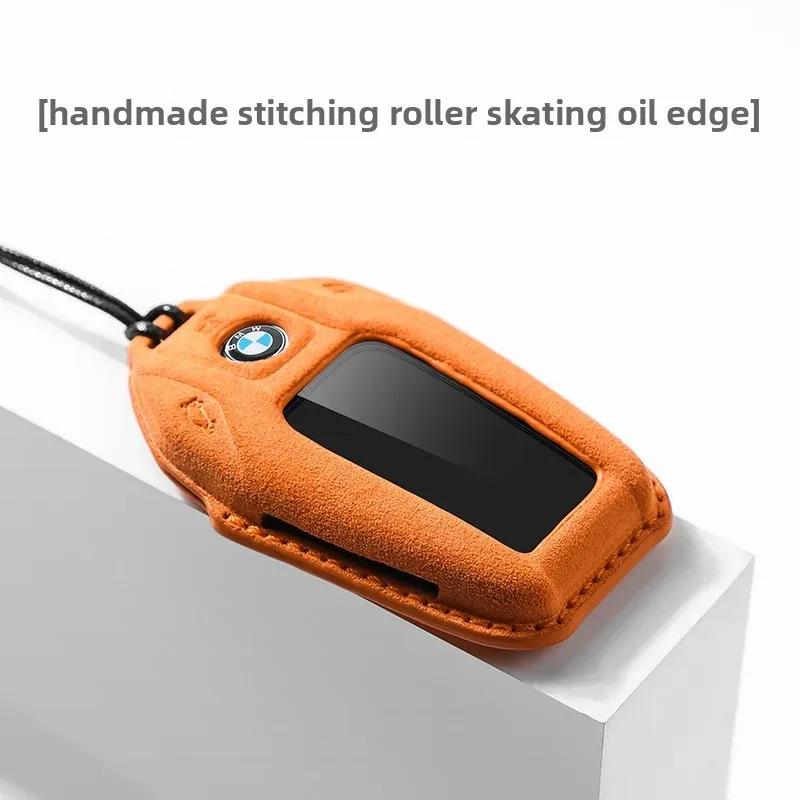 BAAWW1 BMW Car Key Cover Liquid Crystal Screen Protector Blade Buckle Case for 7 Series 740 730 535 X5 6 7 Luxury Automobile Key Holder