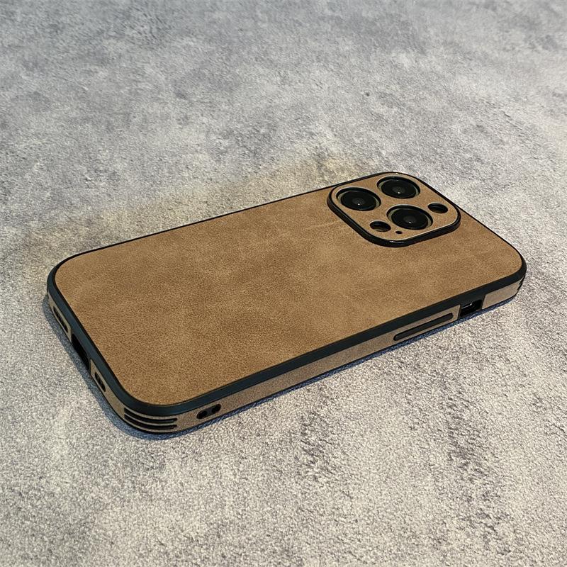 Die Retro-Wildledertextur ist geeignet für Apple 14promax Handyhüllen, iPhone13 Business 12 Sturzsichere 11 Schutzhüllen