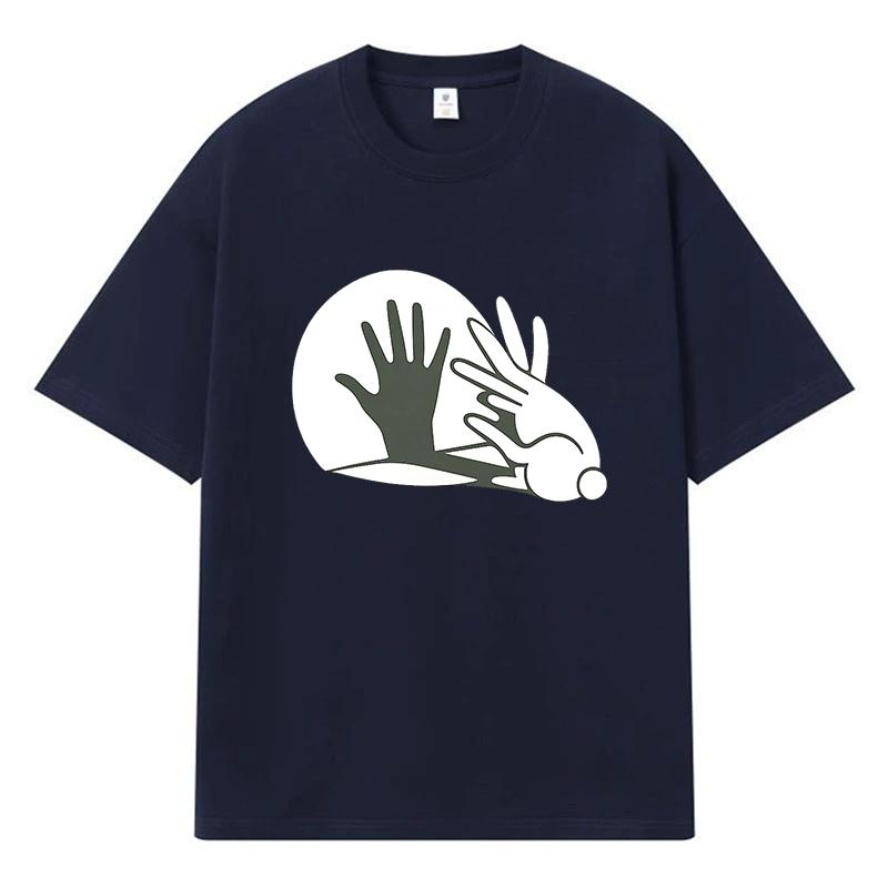 2026 Hand Print Graphic Street Trend Y2k Harajuku Streetwear 100% Cotton T Shirt Casual Oversized Summer Men T-shirt