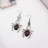 Punk Gothic Sliver Color Vampire Bat Red Drip Glaze Simulated Stereo Spider Dangle Earrings for Women Halloween Parody Jewelry