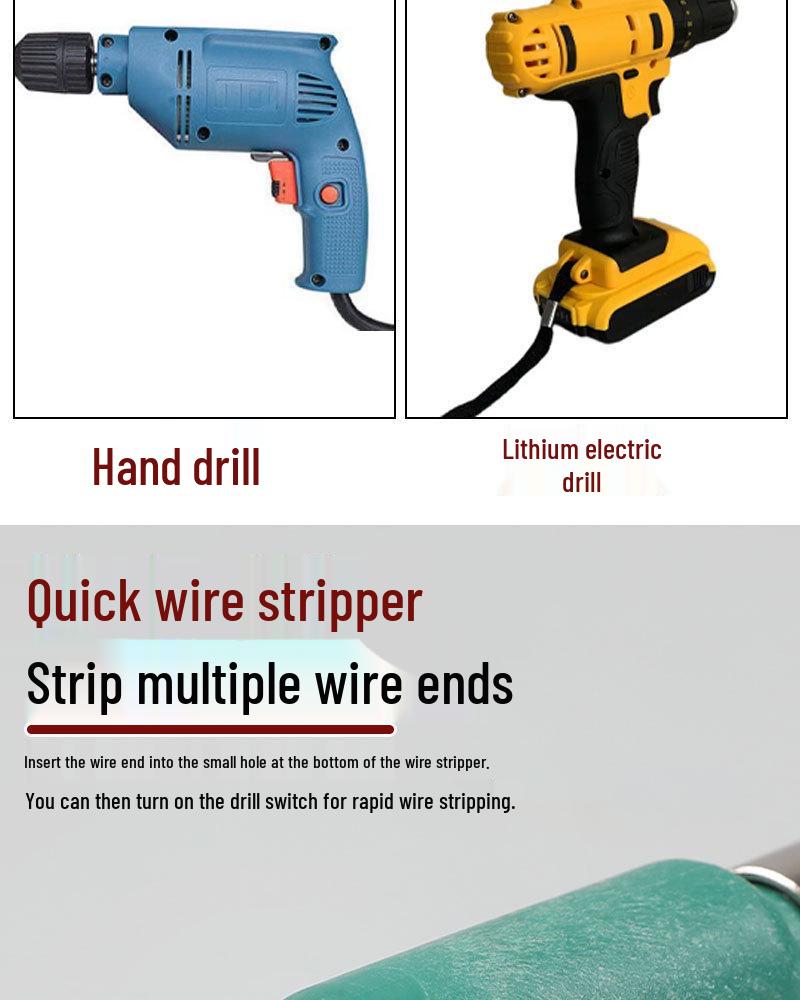 Electrician's Lightweight Portable Wire Stripper Drill for Fast Cable Peeling