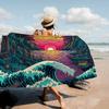 Japanese Wave Art Towel Microfiber Beach Towel Absorbent Quick dry Soft Yoga Swimming Resort Mountain Climbing Towel