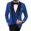 Mens Suits 3 Piece Black Shawl Lapel Casual Tuxedos for Wedding Groomsmen Suits Men (Blazer+Vest+Pant)