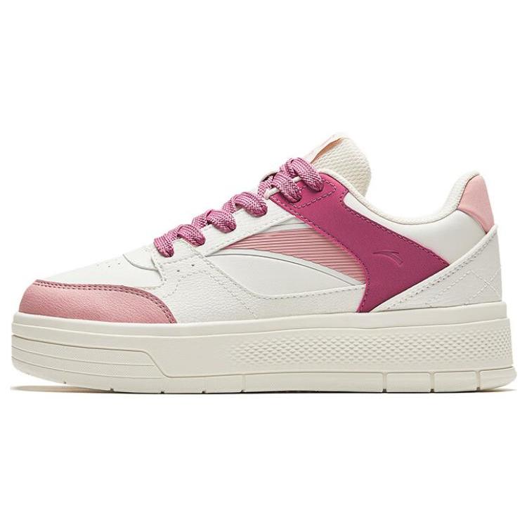 Anta Lightweight Height Increasing Low top Skateboard Shoes Women's Pink White 922418061-2