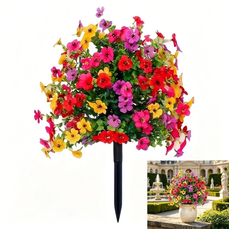 Künstliche Blume, Künstliche Petunien Mit Erdspieß, 18" Outdoor Kunstblumen Für Garten, Hof, Pflanzgefäß Und Veranda