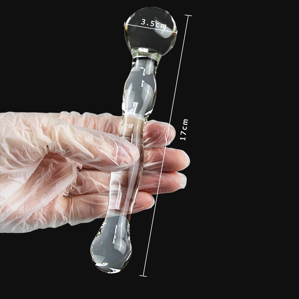 Manyjoy Crystal Glass Dildos Masturbator Realistic Dildo Penis Glass Beads G-Spot Anal Butt Plug Sex Toys for Man Woman Couples