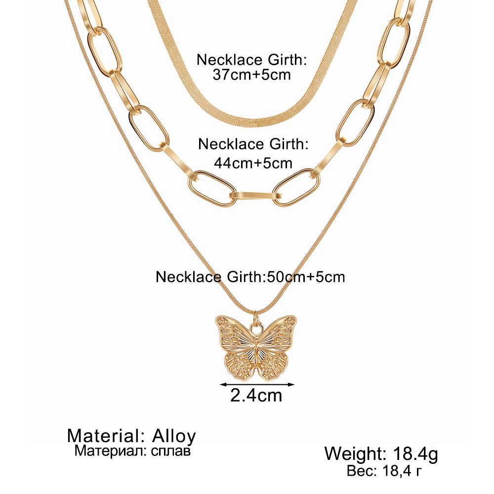 Wind Butterfly Neck Chain Multi-layer Butterfly Collarbone Chain Necklace Set
