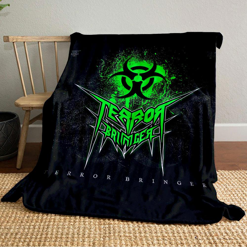Green Biohazard Terror Design for All Seasons Blanket Lunch Break Throw Gift