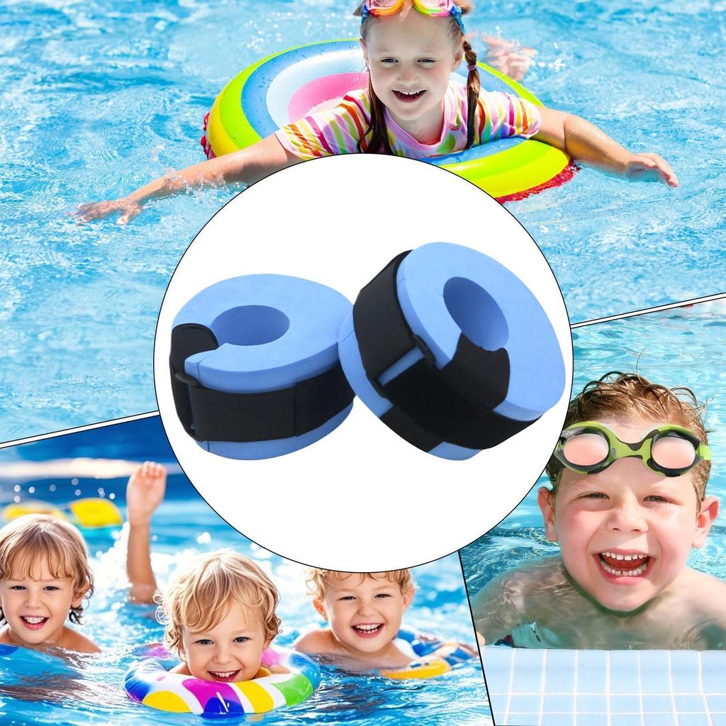 1 Pairs Swim Aquatic Cuffs Foam Anti-Choking Pool Fitness Equipment Swimming Fitness Float Ring For Beginners Kids Adults