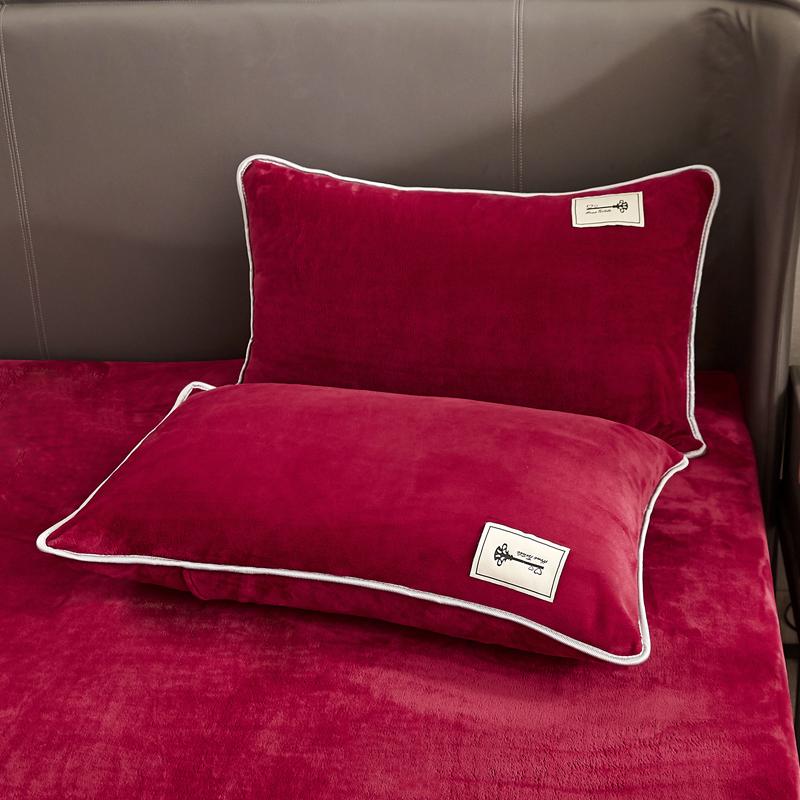 Winter Warm Coral Fleece Fitted Sheet Elastic Mattress Cover Couple Thick Bed Linens Luxury Double Bed King Size 150x200