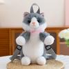 Soft Simulated Puppet Daypack Fluffy Stuffed Animals Plush School Bag Realistic Cat Backpack  Daily