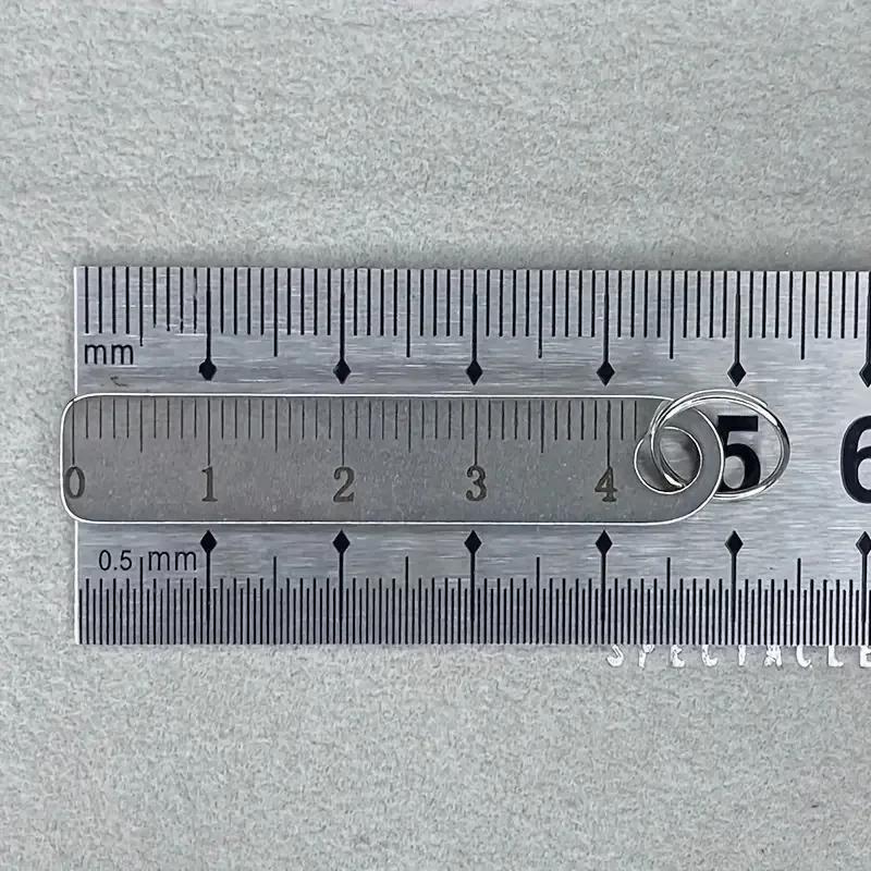 2pcs Stainless steel anti lost card keychain metal ruler