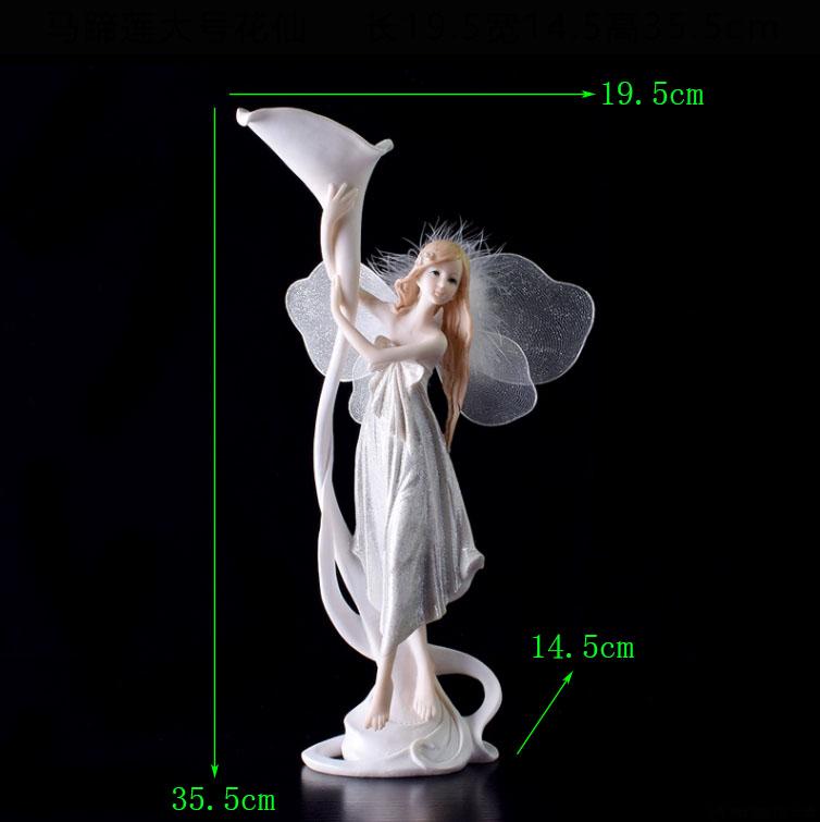 Europe Flower Fairy Beauty Angel Figurines Decoration Resin Home Crafts Desktop Cute Ornament Birthday Wedding Gift Accessories
