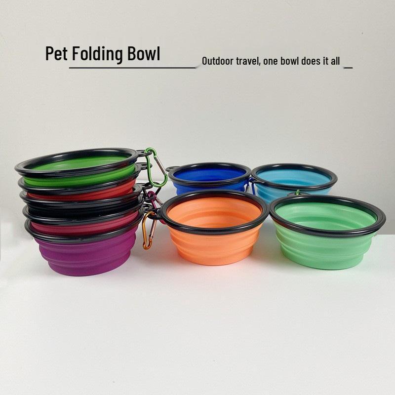 Portable Silicone Folding Pet Bowl - Retractable Outdoor Food Utensil for Dogs