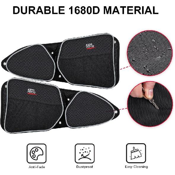 KEMIMOTO Side Door Bags Compatible With RZR, UTV Front Door With Knee Pad, Driver And Passenger Side Storage Bag Set Compatible With Polaris RZR XP