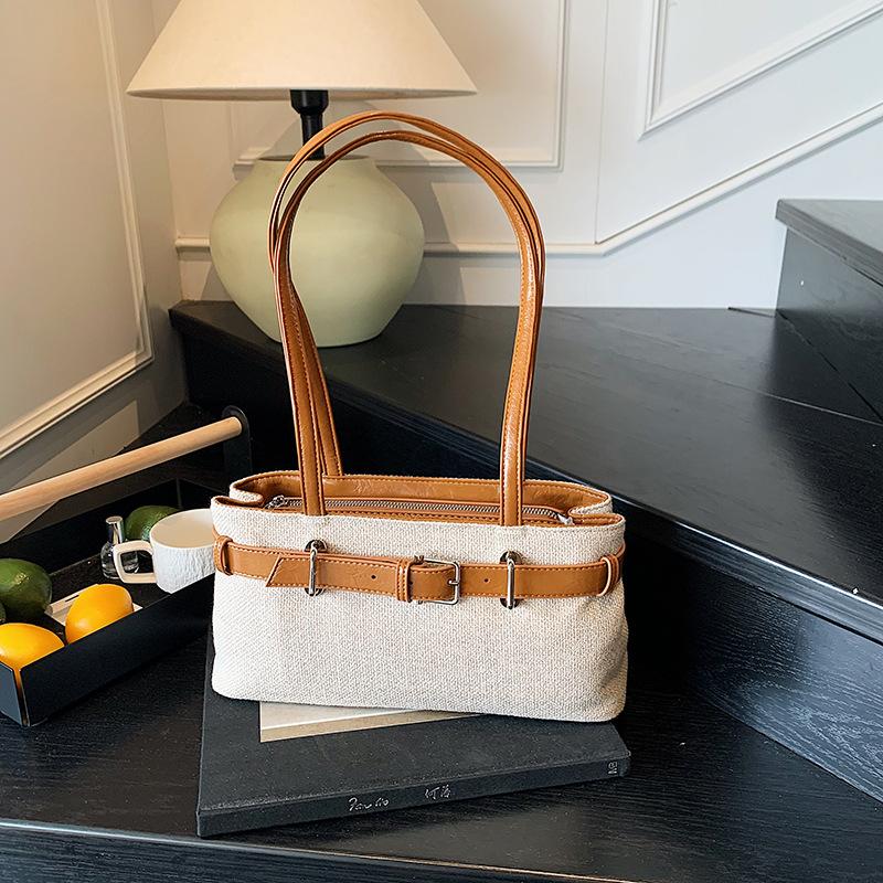 

Casual underarm bag women s 2025 new trendy fashion versatile tote bag large-capacity commuter bag 31*9*15 коричневый