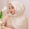 New Beading Silk Crinkle Hijab Scarf Women Shimmer Shawls Plain Muslim Women Hijabs Islam Turban Pleated Scarf Ramadan