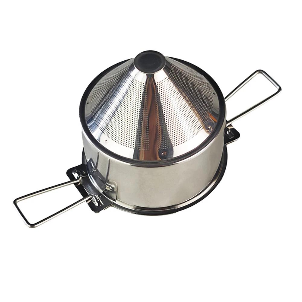 Stainless Steel Double-Layer Foldable Coffee Filter Resuable With Handles Steel Double Ear Folding Coffee Filter Stainless Steel China Mainland