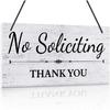 Putuo Decor No Soliciting Sign For House PVC No Soliciting Sign For Front Door Hanging Self Adhesive Notice Plaque Door Signal with Rope for House
