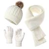 3Pcs/Set  Woolen Hat Cold Proof Knitted Scarf Fashion Scarf Hat Gloves Set  Cycling