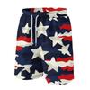 Men's Casual Drawstring Waist Shorts with Star and Wave Print Lightweight Summer Beach Shorts for Everyday Wear