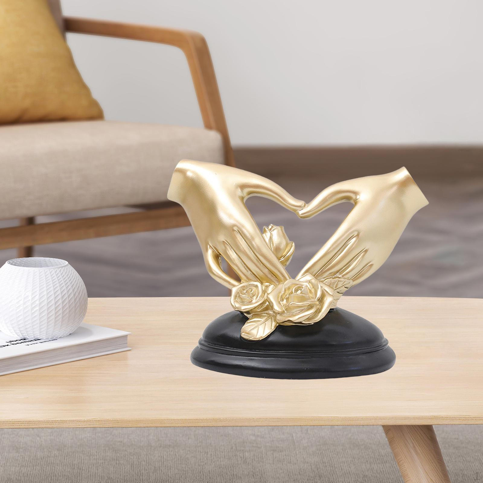 

Decorative Resin Statues Gesture Figurines Sculptures Art Figure Decorating Lover for Sill Tabletop Heart