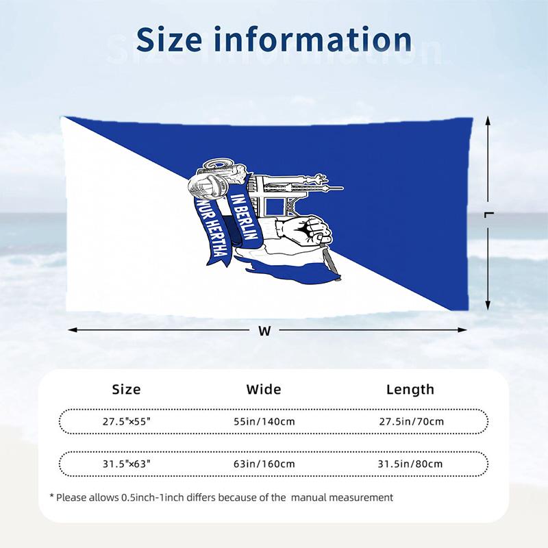 Hertha BSC FC estampado Secado Rápido Toalla de Playa Microfibra Absorbente Portátil Viaje Natación Toalla