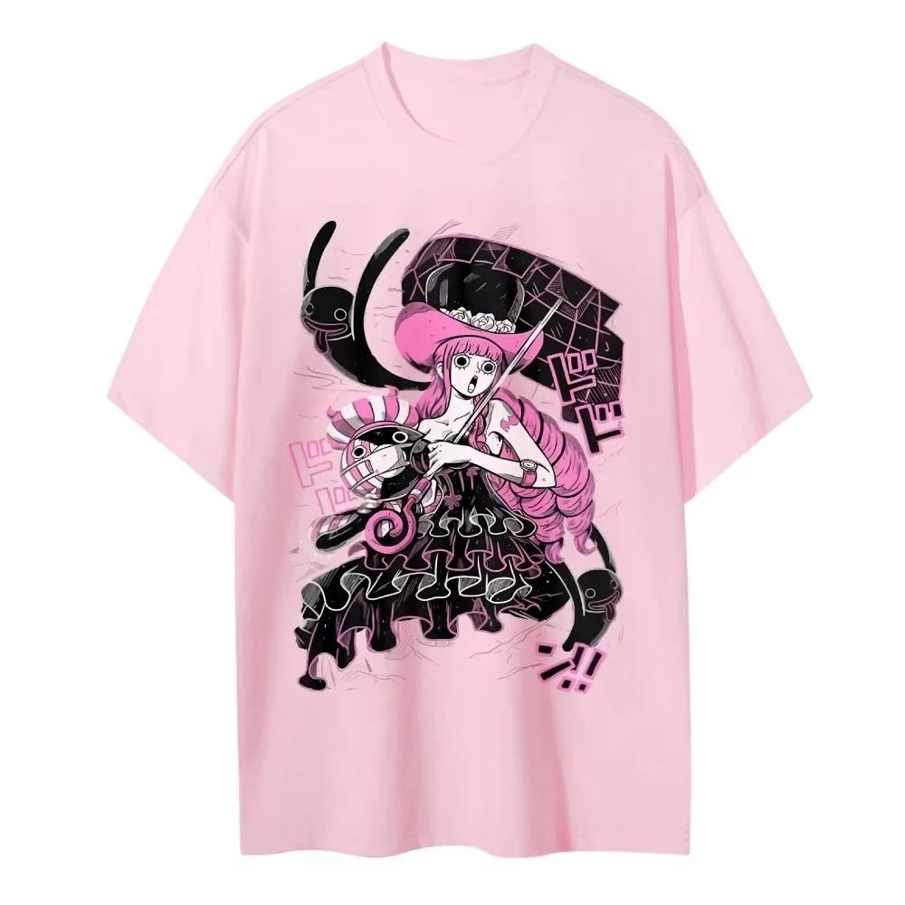 One Piece Men's and Women's T-shirt Perona Japan Anime Retro Tee Summer and Spring New Boy's Short Sleeves Parent-child Outfits