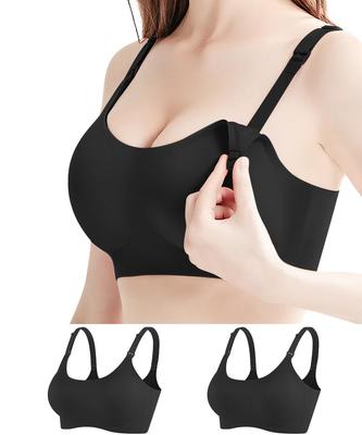Of 7A Grade Antibacterial Nursing Maternity Bra Strap Open Night Seamless and No with Extension Hook [Tophana] [Set 2, Material] Bra, [Intertek
