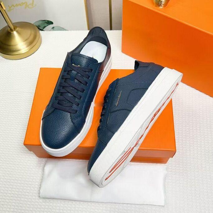 

New Men s Calf Leather Casual Board Shoes with Low Cut Color Blocked Straps Versatile Comfortable Casual and Trendy Sports Shoes 38