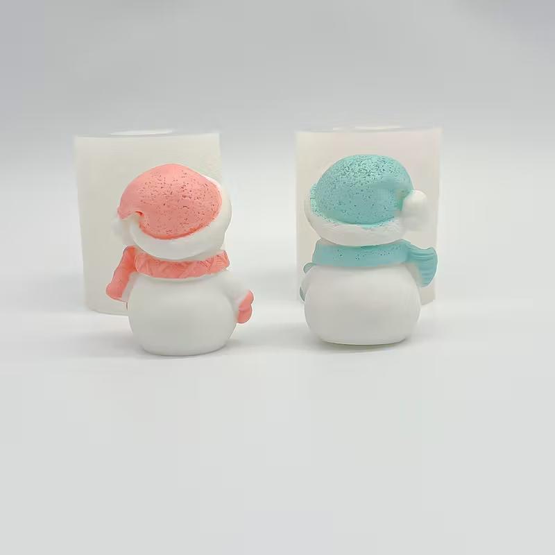 Mini Christmas Snowman Silicone Mold, Suitable For Christmas Holiday Decoration, Holiday Home Decoration Santa Snowman Deer Gift
