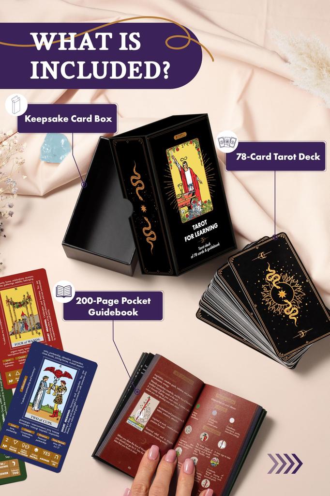 Wyspell Learning Tarot Meaningful Tarot Cards Meaningful Beginner Tarot Deck Beginner Cards with Guidebook - - -