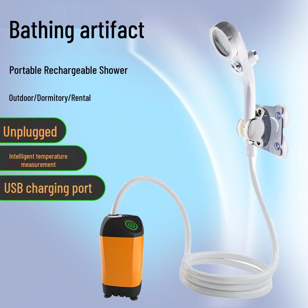 Portable Self-Priming Electric Shower for Outdoor and Rural Use