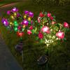 Solar Garden Bloom Light Artificial Azalea Flower Stake Lamp LED Waterproof Pathway Light for Yard Fence Patio Lawn Cemetery Decor