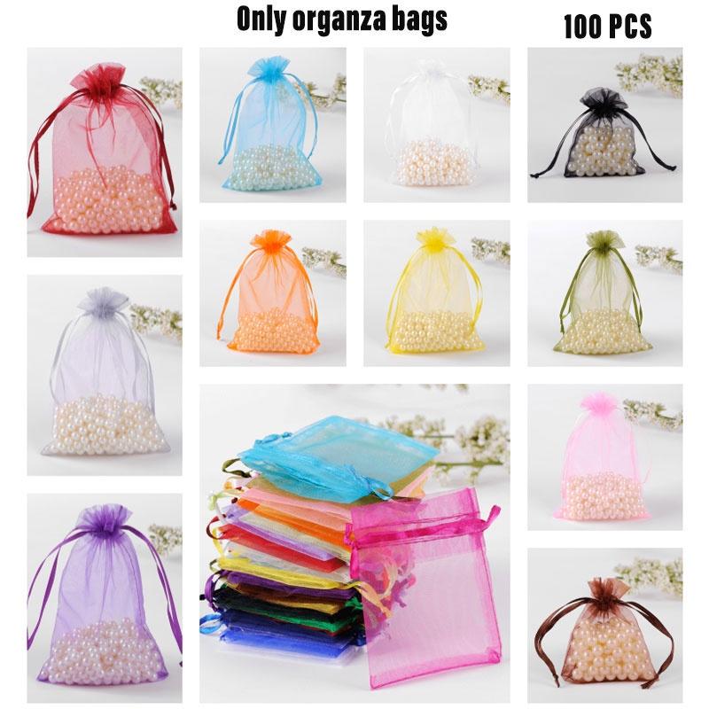 Elegante Organzabeutel in 11 Größen, durchsichtig und stilvoll, Süßigkeitenverpackung für Hochzeitsgeschenke