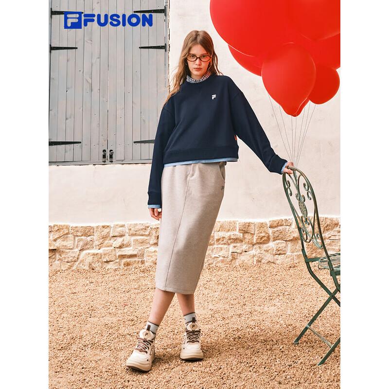 FILA FUSION 2026 Spring Knit Pullover Sweatshirt S