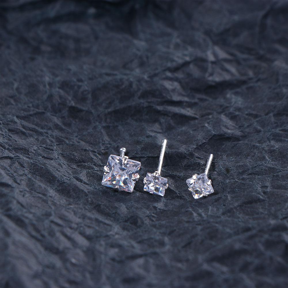 Geometirc Small Simple Square Stud Earrings Zircon Earrings Women Jewelry Korean Style Earrings