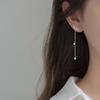 Higu S925 Silver Reindeer Antler Tassel Earrings: Christmas Dangle Studs for Women, Mori Style
