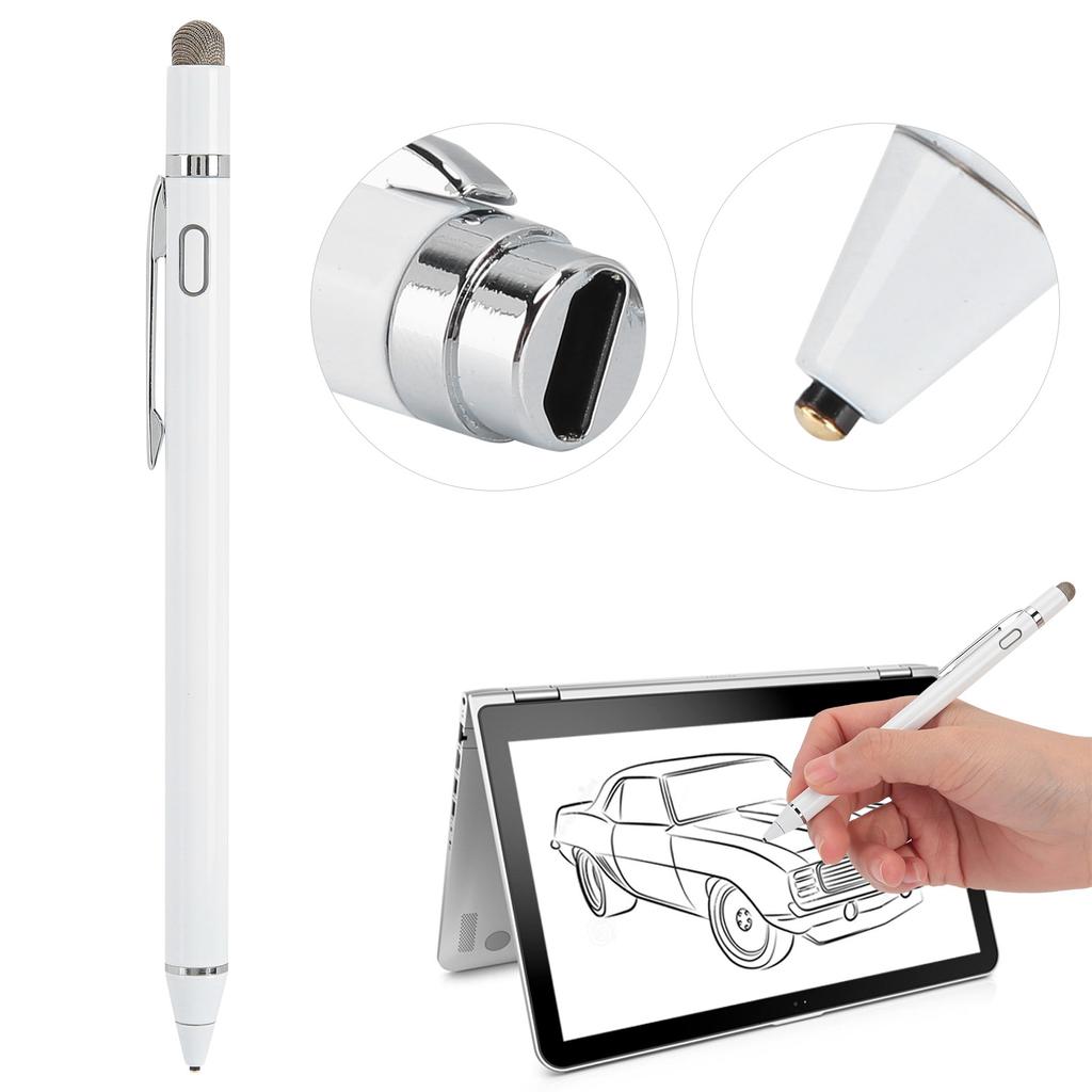 Stylus for iOS Android Mobile Phone Tablet Universal Active Capacitive Pen White WYH0004