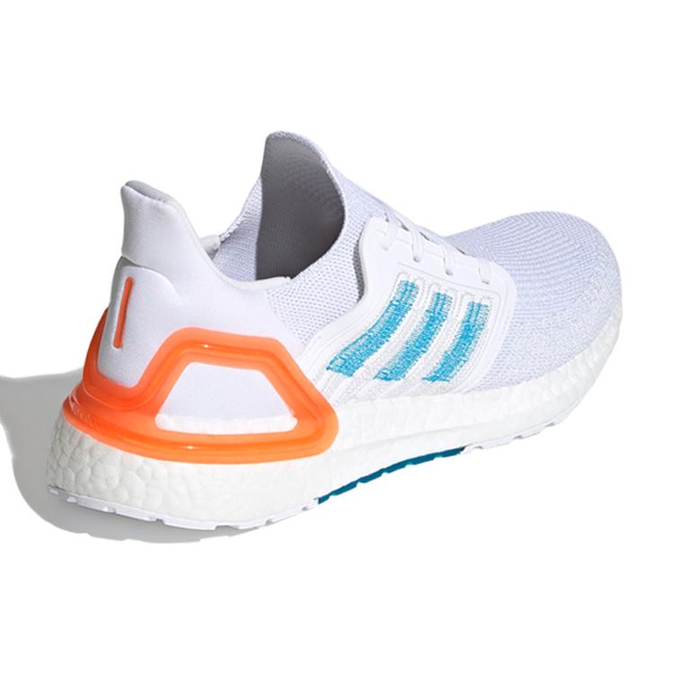 New Adidas Ultra Boost 20 White Sharp Blue True Orange EG0768