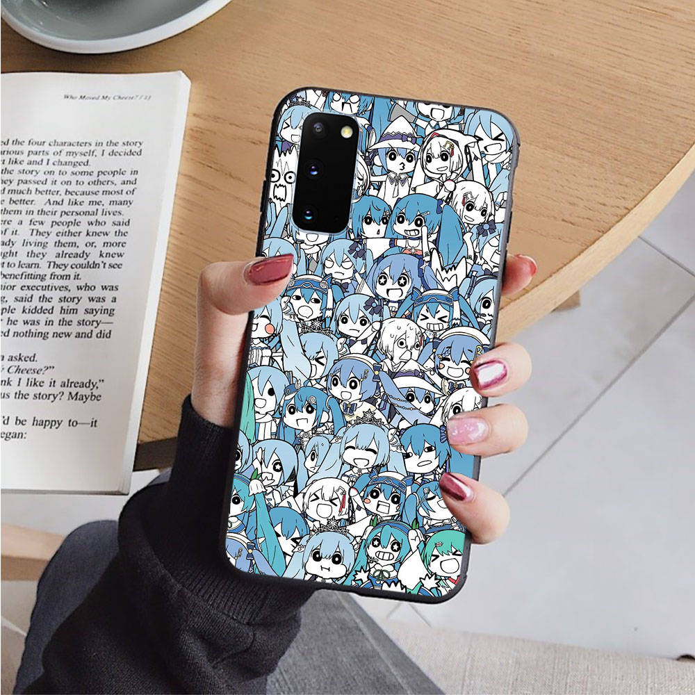 AD73 Hatsune Miku Vocaloid Black Case for Samsung Note 20 Lite S24 Ultra S23 S22 A05 A06 A11 A71 A15 A16 A13 A24 A25 A33 A52 A53 M55 M35 Sofe Cover